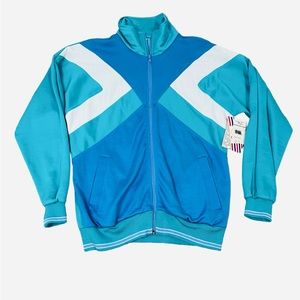 Vintage Deadstock Color Block USA Olympic Apparel Full Zip Track Jacket Medium